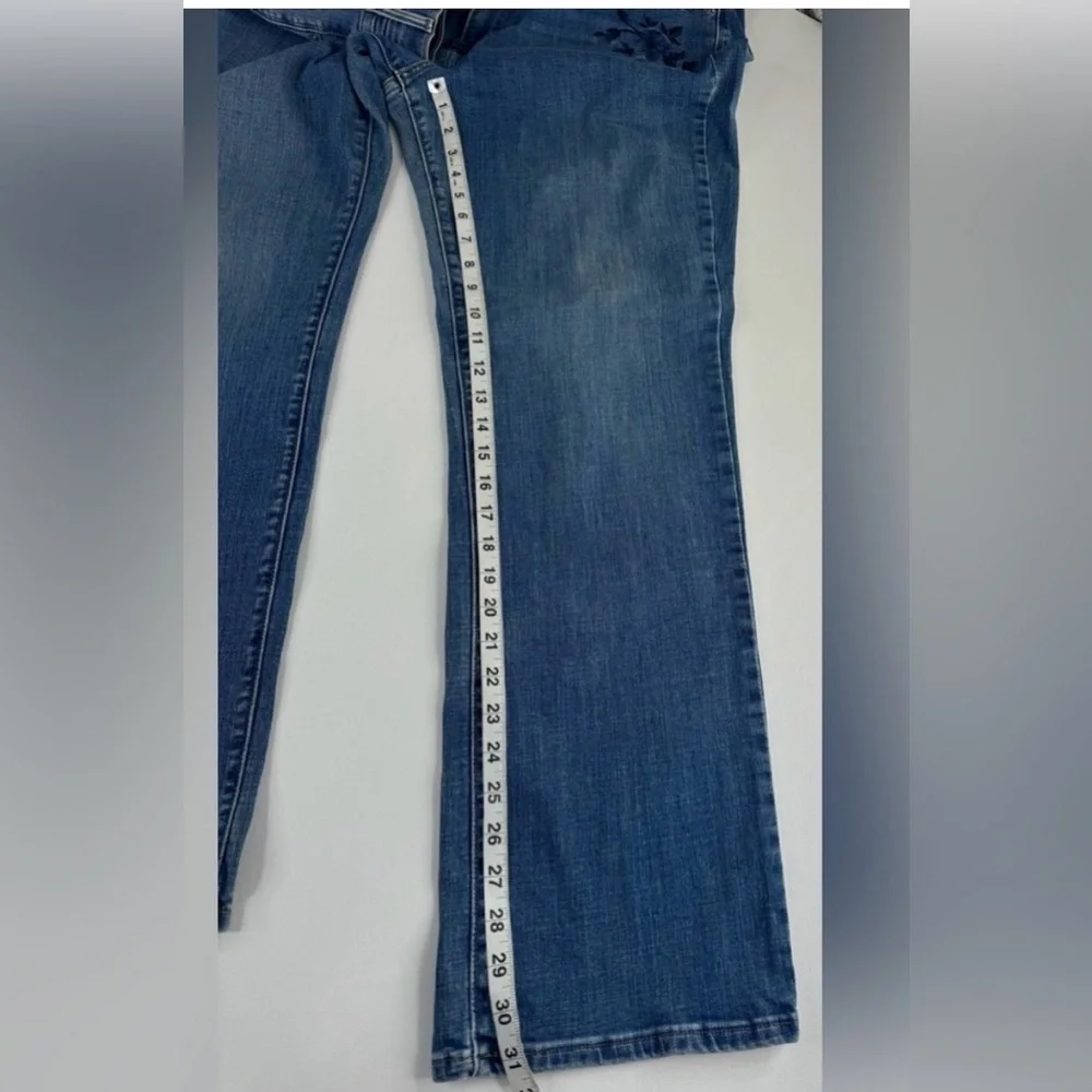 Levi’s 505 Floral Embroidered Straight Leg Stretch Jeans Womens Size 16 GUC - Picture 9 of 13